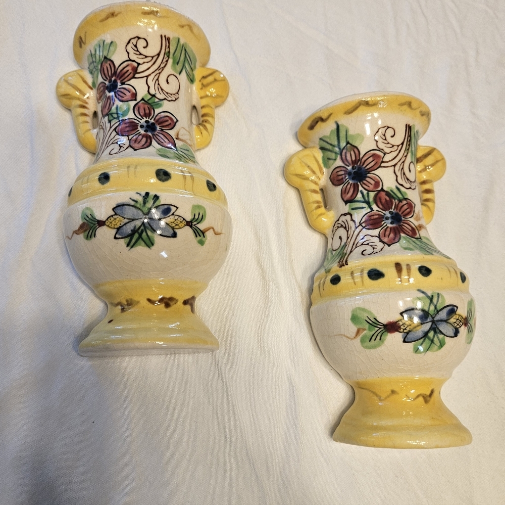 Vintage Ceramic Wall Pockets Made In Japan. - Picture 3 of 10